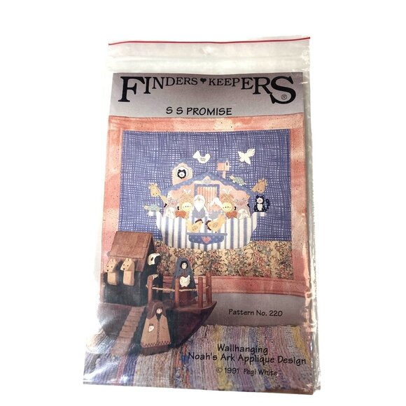 Finders Keepers SS Promise Wall hanging Pattern 220 Noah's Ark Applique Design - Picture 2 of 4